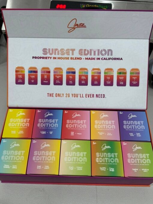 Experience potent effects and rich flavors with Splitz Sunset Edition Disposable 2g . Enjoy smooth live resin hits, sunset-inspired terpenes.